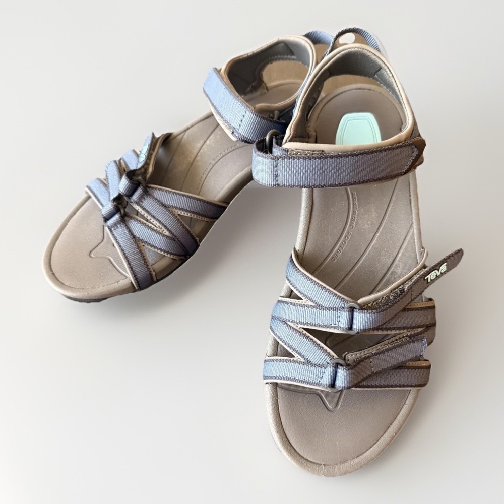 Teva Sandals Womens Size 8.5 Blue Strappy Hook & Loop ShocPad Sport 4266